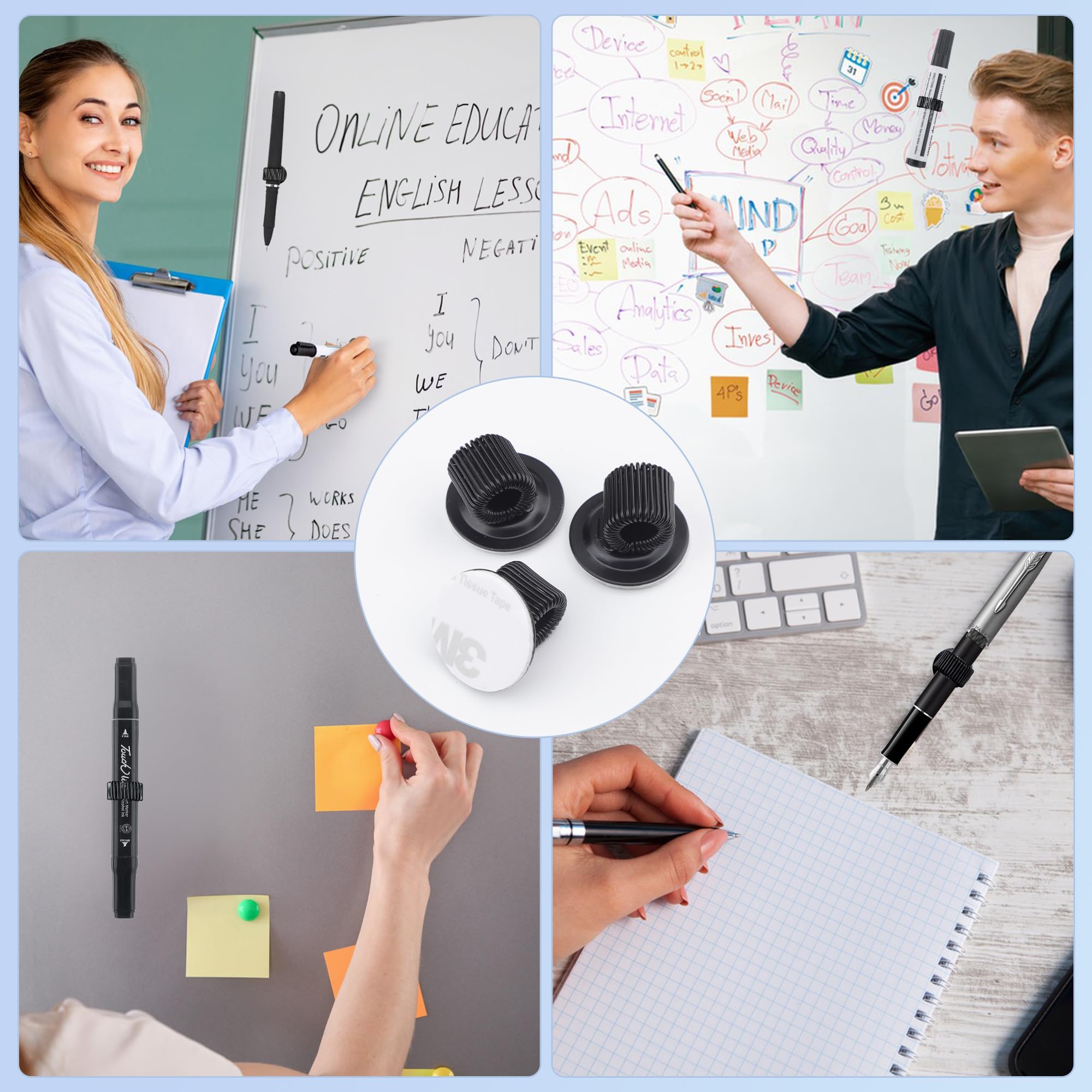 10 Clip Portapenne Magnetiche | Girevoli 360° | Per Lavagna, Frigorifero E Ufficio - Foto 7