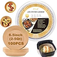 Vista 1 de Ailun Forros de papel desechables para freidora de aire de 6.5 pulgadas, 100 unidades de papel pergamino antiadherente, resistente al aceite, papel