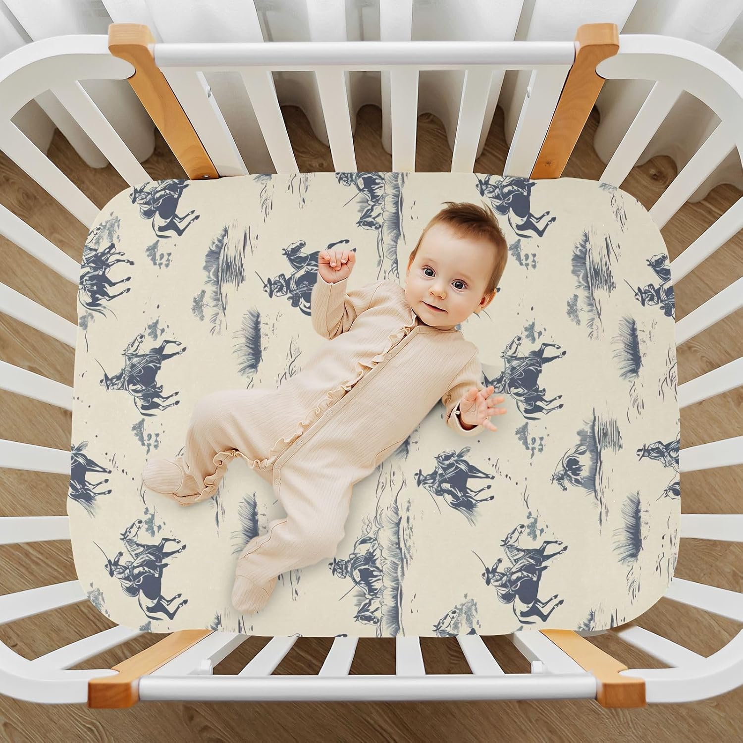 Fitted Crib Sheets Western Cowboys on Horses Baby Crib Sheets for Boy & Girl Toddler Mattress Sheets 21217630