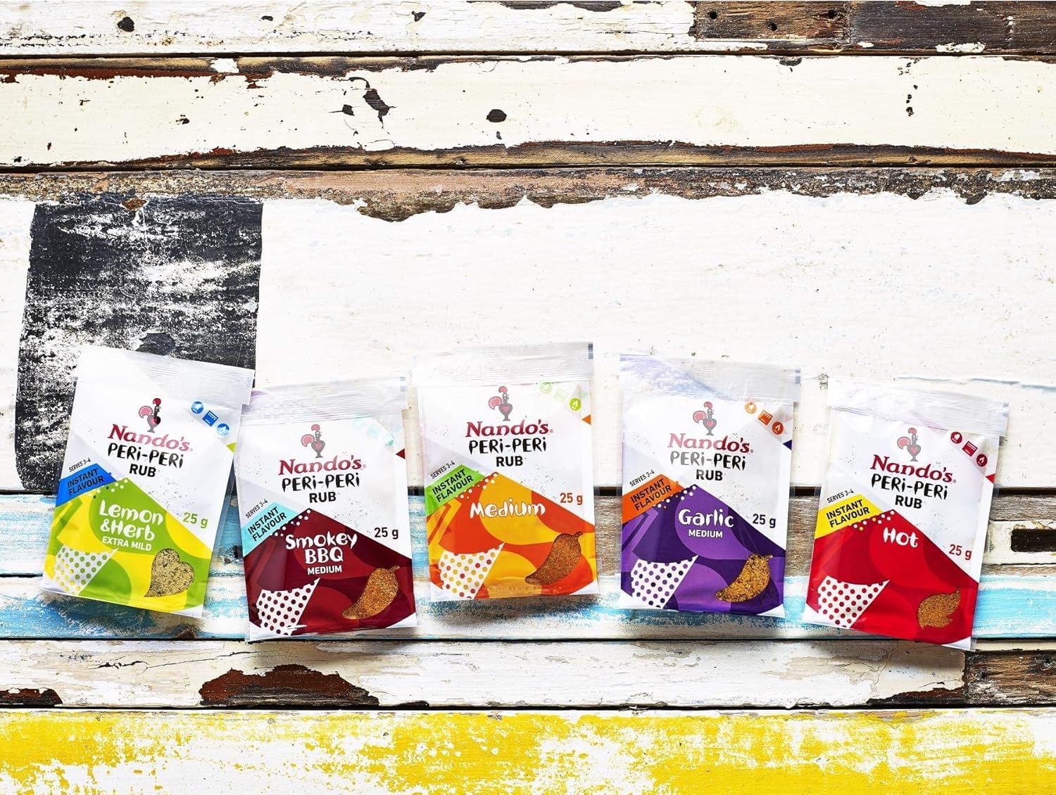 Nando's Limón Y Hierbas Peri Peri Frotan Leve (25g) (Paquete de 6)