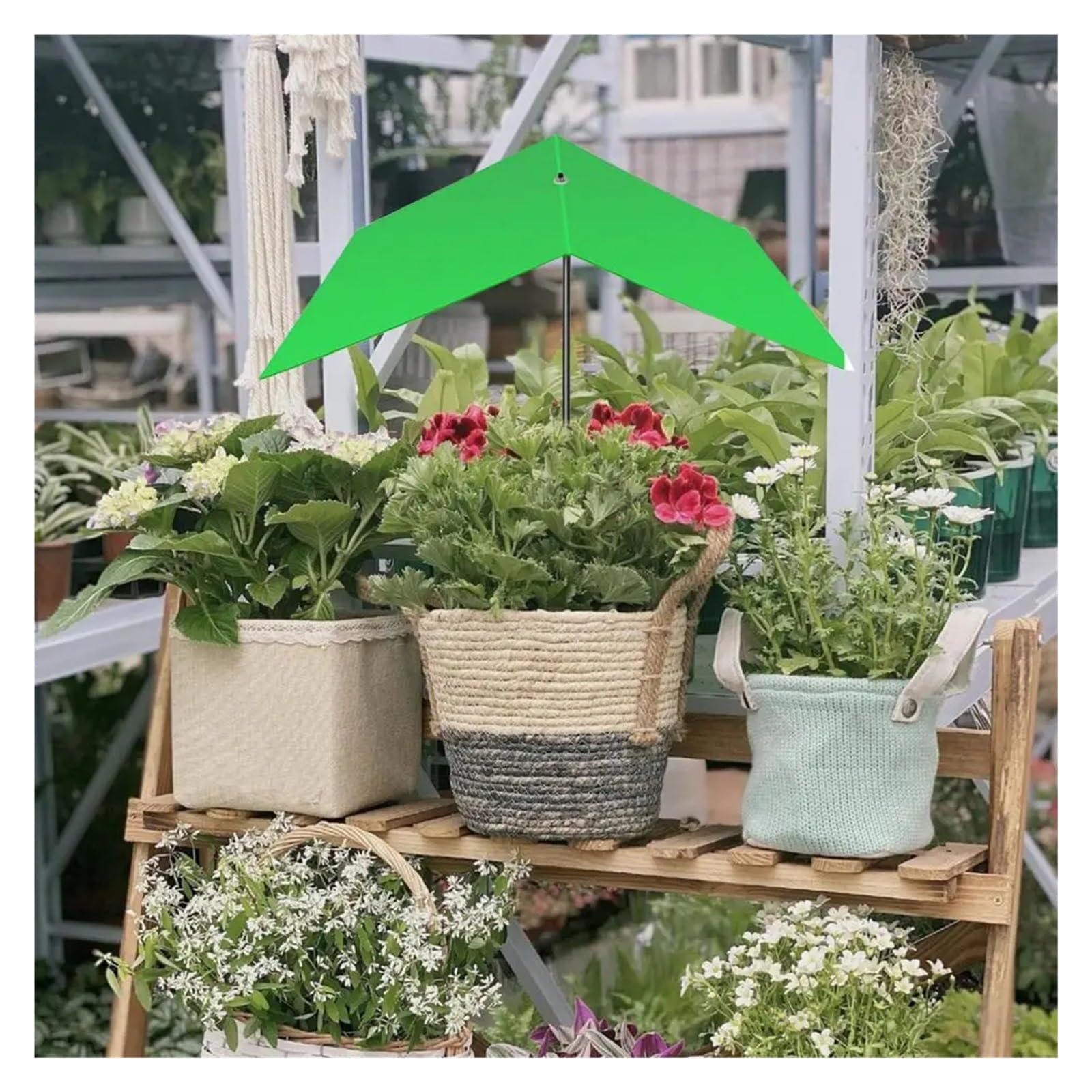 Pokrowce na rośliny z palikami, odporne na promieniowanie UV, ochrona przed warunkami atmosferycznymi, do łóżek ogrodowych na zewnątrz, roślin doniczkowych, kwiatów, parasoli, 2 szt., żółty zielony