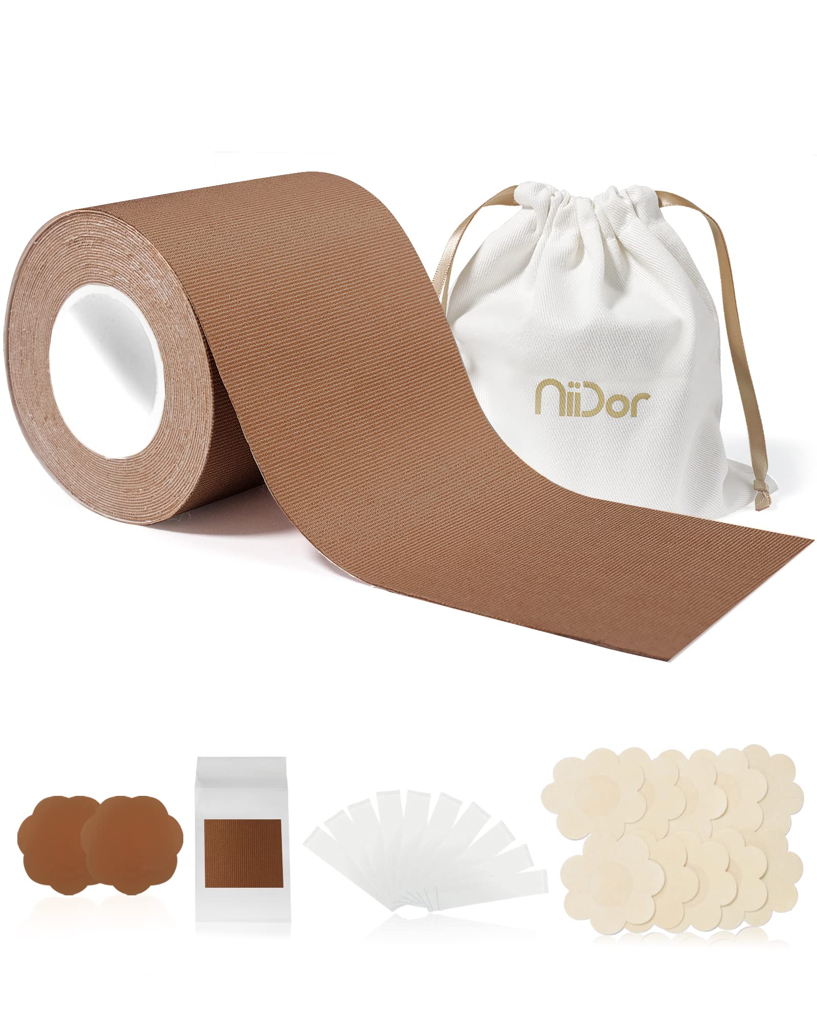 Photo 1 of Niidor Boob Tape, Invisible Boobytape for Breast Lift Breathable Sticky Breast Lift Tape for Women 04# Latte 2IN