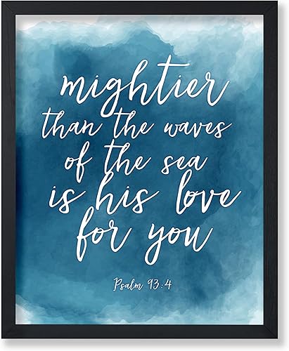 Miniatura 1 de Poster Master Póster de Mightier Than The Waves of The Sea is His Love for You, impresión de versículos bíblicos, arte en acuarela, regalo para