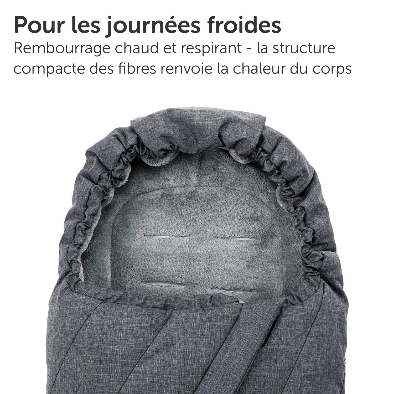 Chancelière Universelle pour Siège-Auto et Cosy | Chancelière Bébé Hiver Tissu Deluxe Polaire Thermique doux et chaud, Capuche momie et sac - Couleur Gris mélange