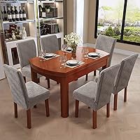 Vista 19 de Fundas para sillas de comedor, fundas para sillas de comedor, fundas elásticas para sillas Parsons, funda protectora para silla de comedor, cocina