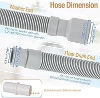 Vista 2 de MyLifeUNIT Manguera de drenaje para lavadora, kit de extensión de manguera de drenaje para lavadora con 1 adaptador de extensión y 2 abrazaderas