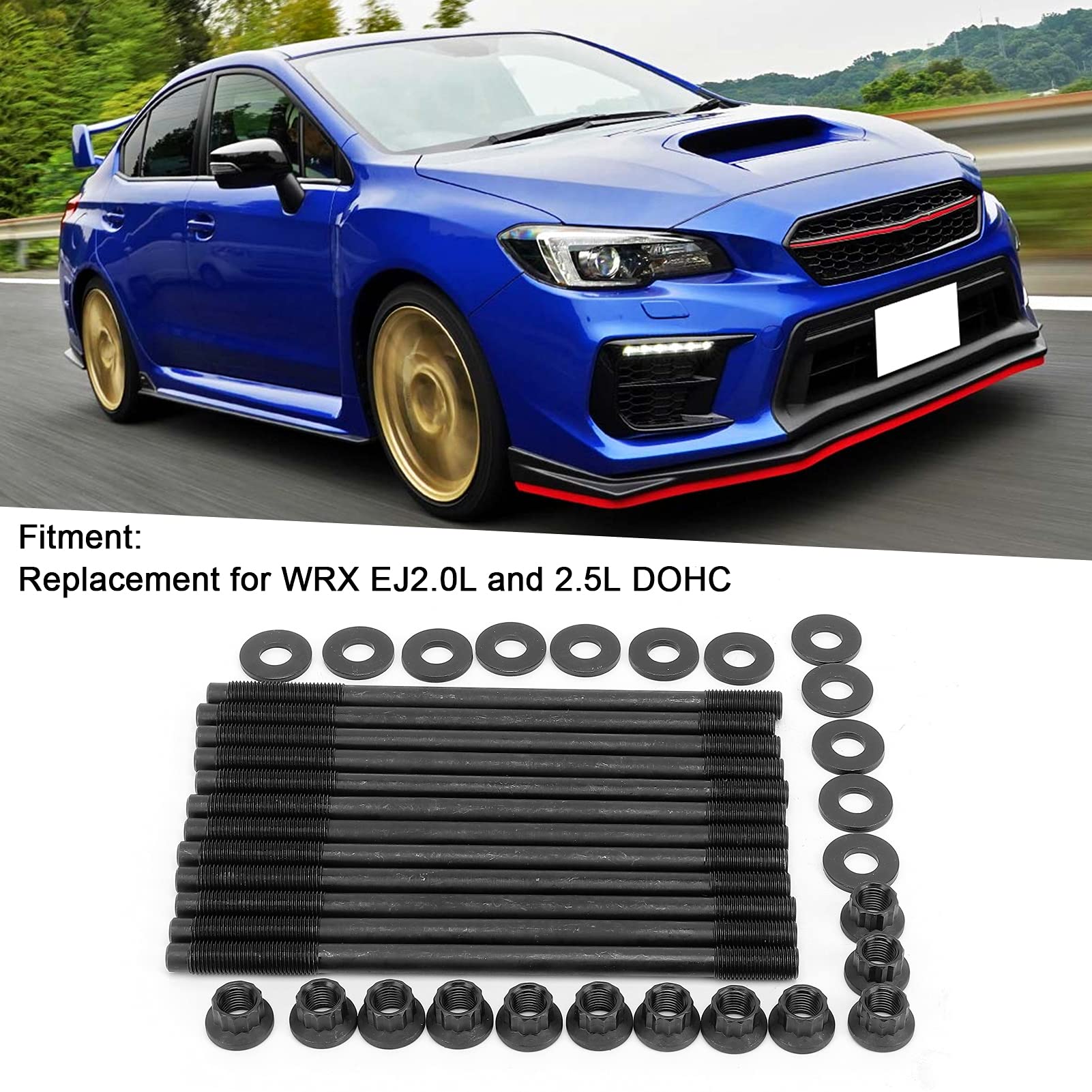 Auto Head Stud, 12-częściowy zestaw kołków z łbem śruby łatwy do usunięcia dla Wrx Ej2.0L i 2.5L Dohc do modyfikacji samochodu