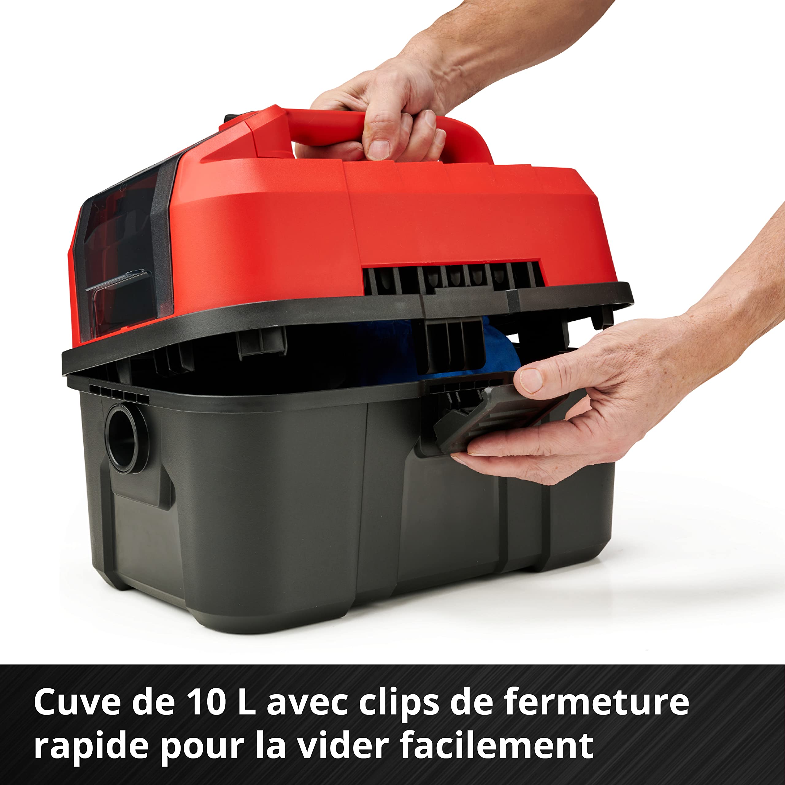 Einhell Aspirateur eaux et poussières sans Fil Te-VC 18/10 Li-Solo Power X-Change (18 V, cuve 10 litres, Tuyau 2 m, buse rainures/Brosse + buse Universelle/Tissus d’ameublement, sans Batterie)