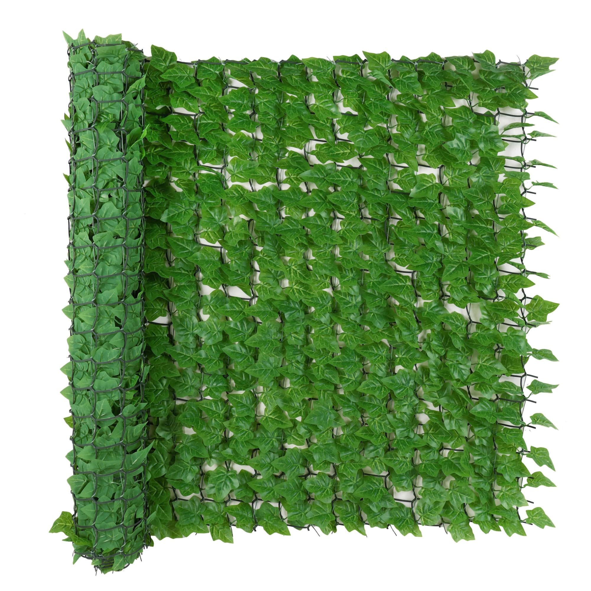 Premium Artificial Ivy Hedge Garden Fence Privacy Screening Light Green 1m x 3m