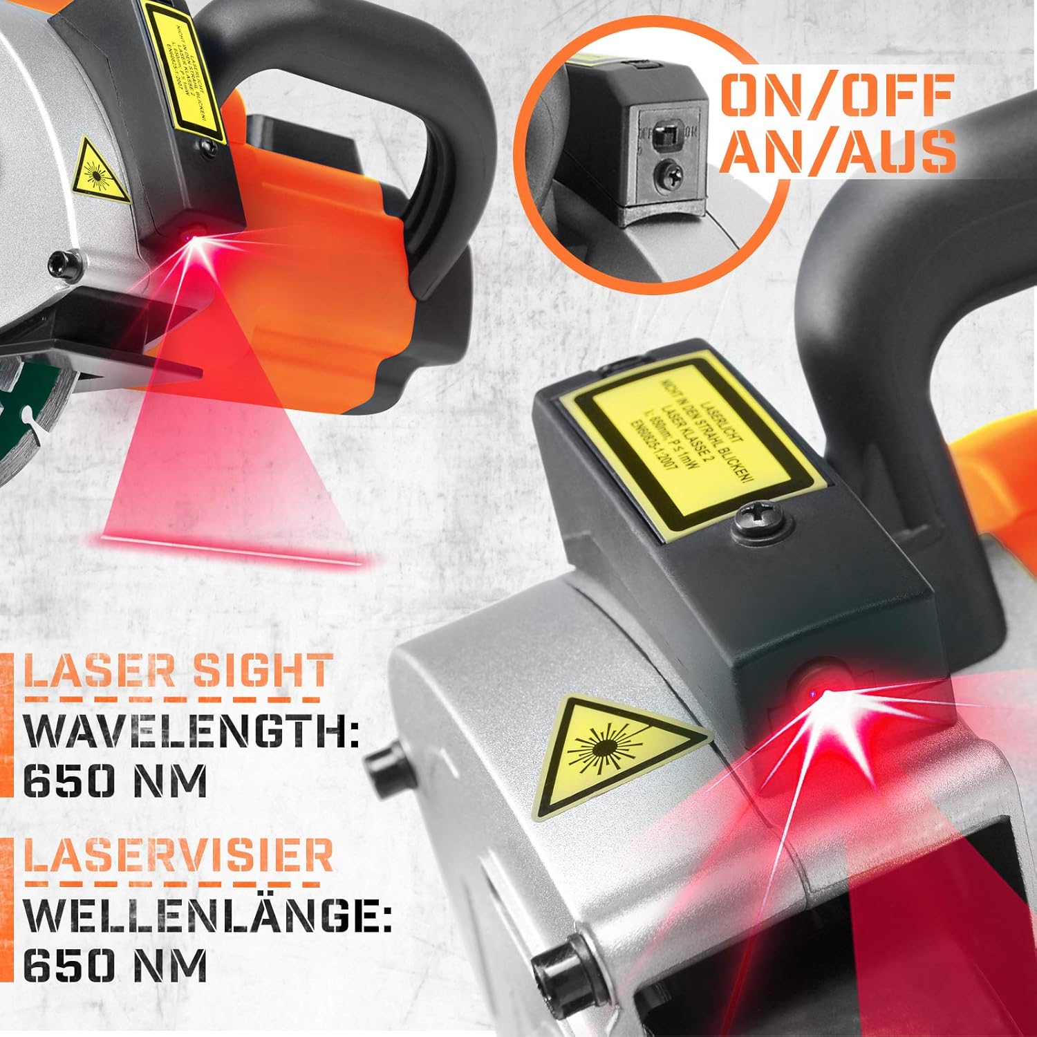 Close-up of the laser sight on the wall chaser