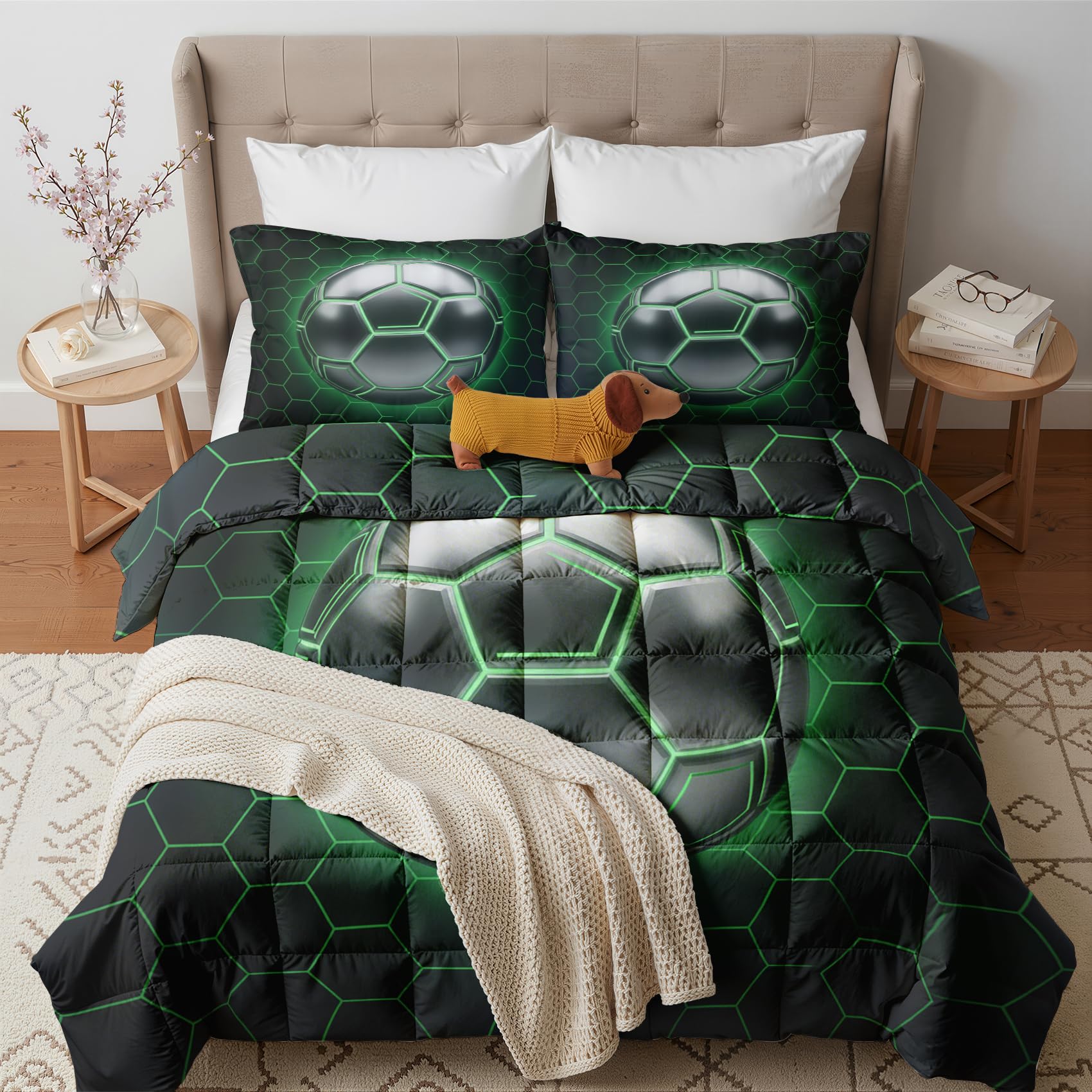 Gedaeuba Colourful Football Sports Duvet Single 10.5 Tog