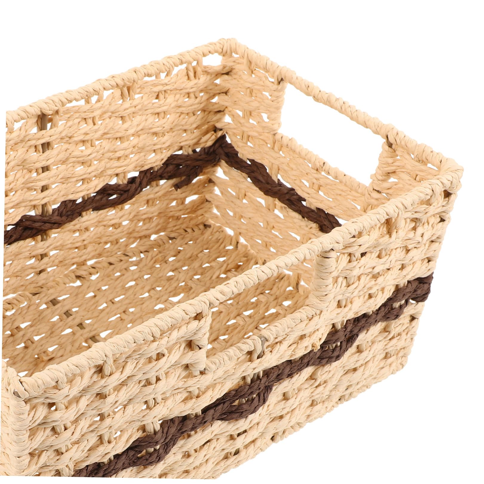Tofficu Cesta de Almacenamiento Tejida de Mimbre, Pequeña, Caqui | Tapa ni Forro, Formato Manual, para Cocina y Armario, Uso Versátil con Gran Capacidad