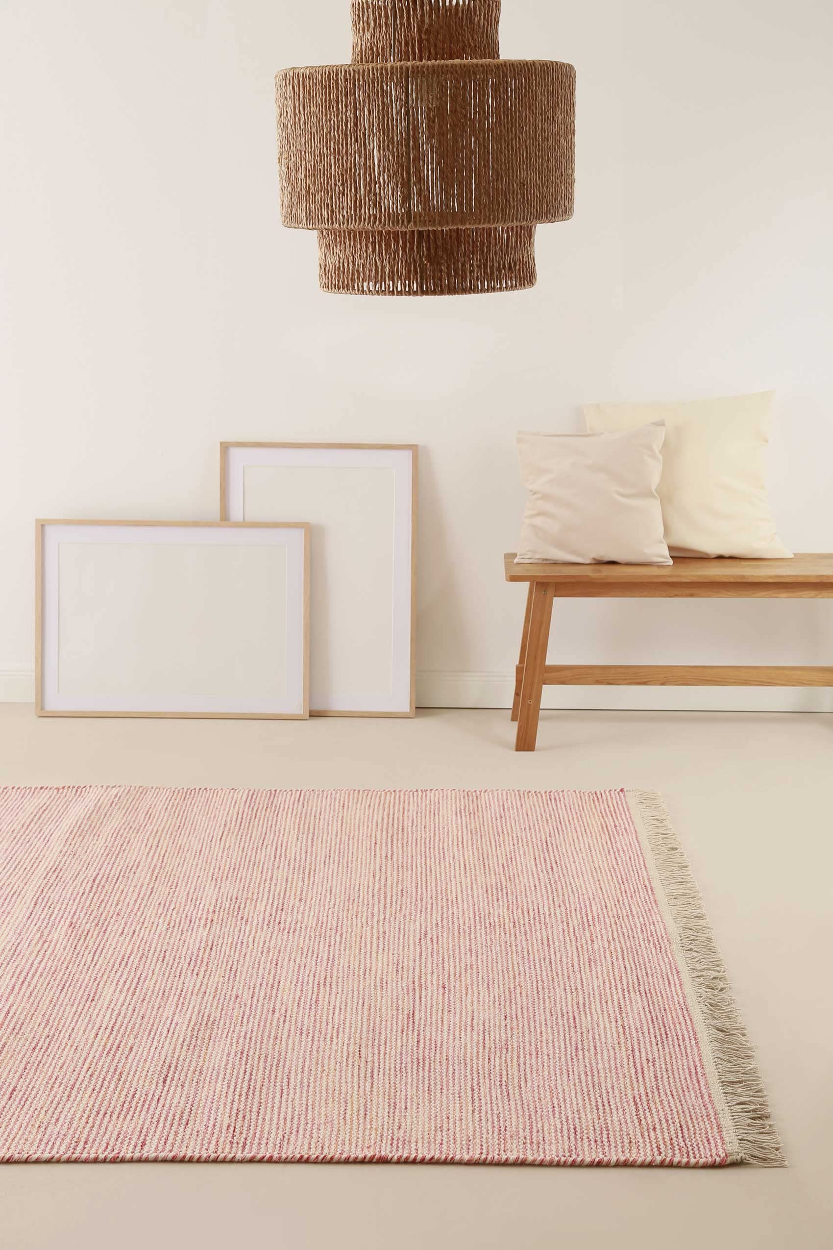 Kelim Tapis tissé à la main, en fibres naturelles, idéal pour le salon et la chambre à coucher, tapis tissé à la main et en laine, durable et de qualité supérieure, 80 x 300 cm, rouge beige - Amélie