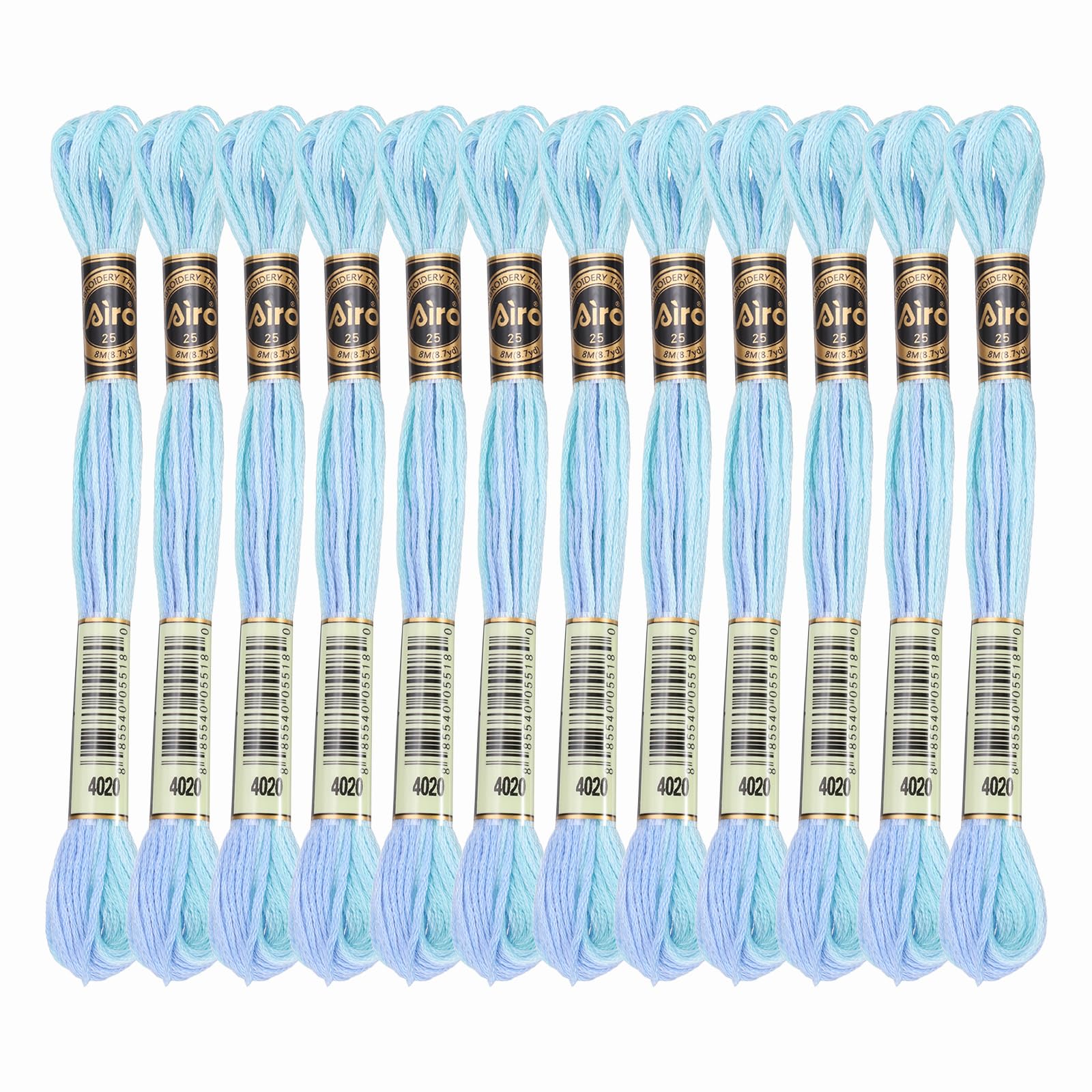 PATIKIL 12 Skeins Embroidery Floss, Polyester Embroidery Threads Bracelets String for Cross-Stitch Hand Embroidery, Sky Blue