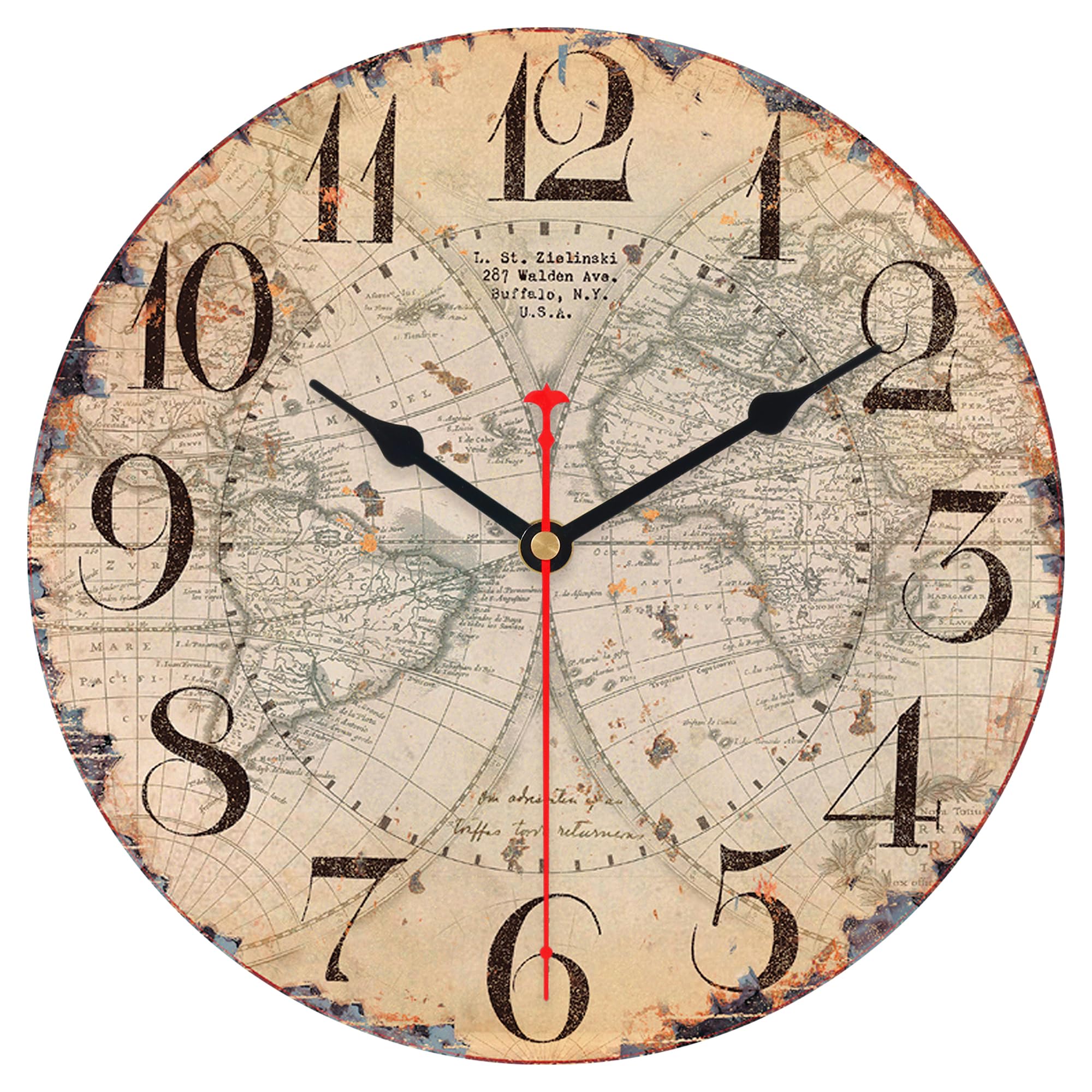 Horloge Cuisine VIKMARI 30CM , Vintage Bois Horloge, Cuisine Silencieuse à Quartz Sans Tic-tac, Coq Decoration Décorative Pour Chambre Salon Bureau Café Bar Horloge Murale