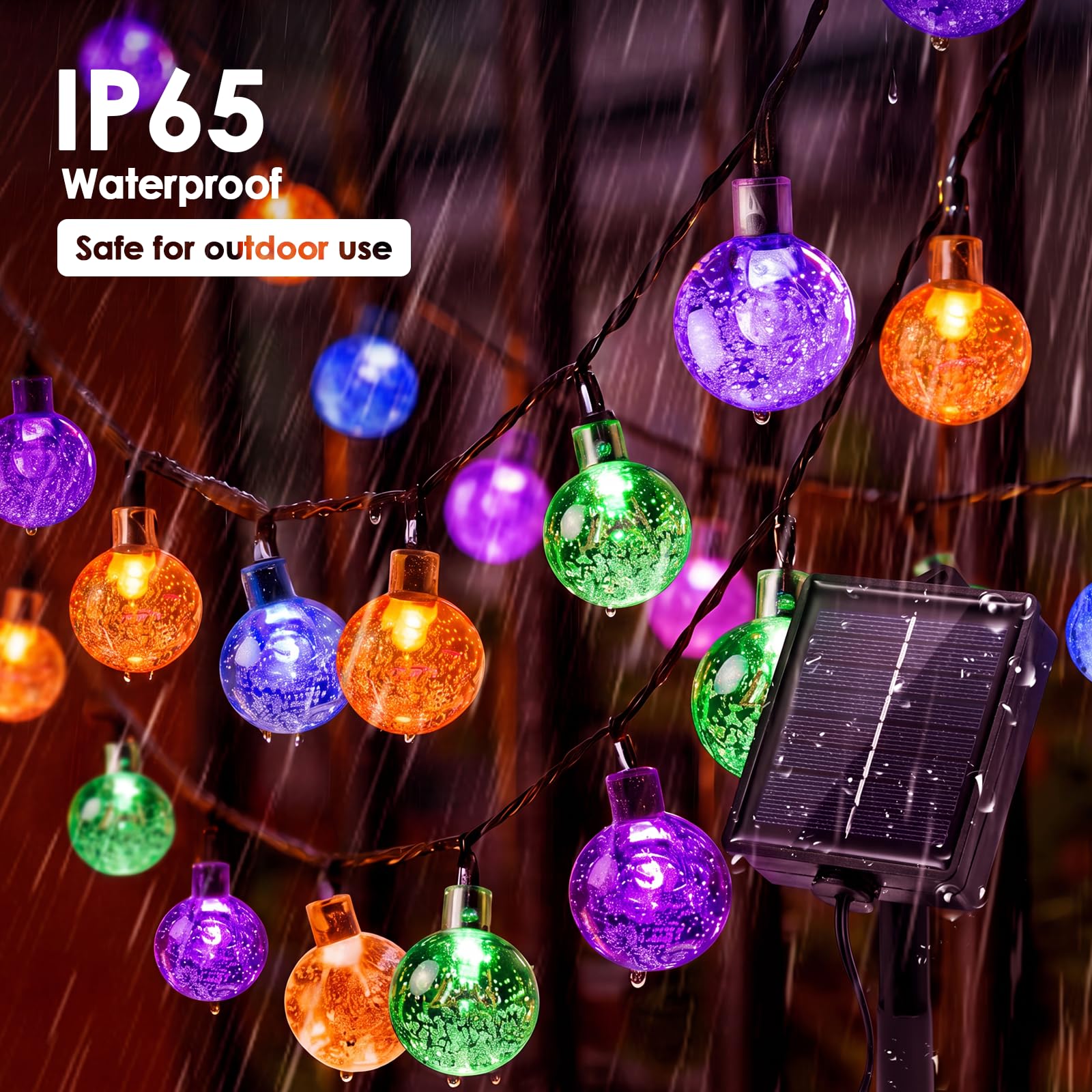 Tomshine Solar-Lichterkette für den Außenbereich, wasserdicht, mit Fernbedienung und Timer, 100 LEDs, 12 m, 8 Beleuchtungsmodi, wasserdicht, solarbetrieben, für Garten, Hof, Veranda, Hochzeit, Party