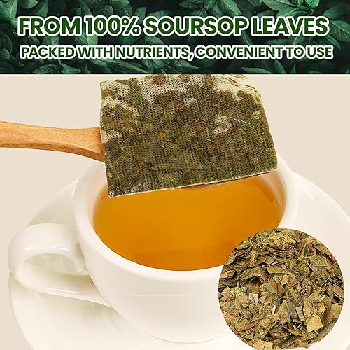 Miniatura 2 de Bolsas de té de hoja de graviola de guanábana natural, 100% puro de hojas de guanábana, hechas a mano