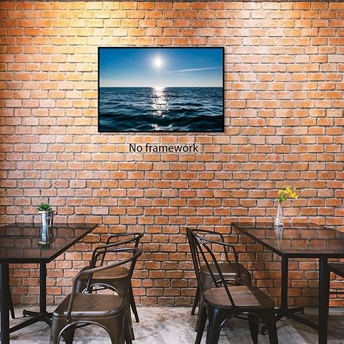 Miniatura 3 de ocean waves blue sky Poster Retro Printing Decor Painting Wall Art Aesthetic Living Room Kitchen Home Decoration Background Unframed30x20inch