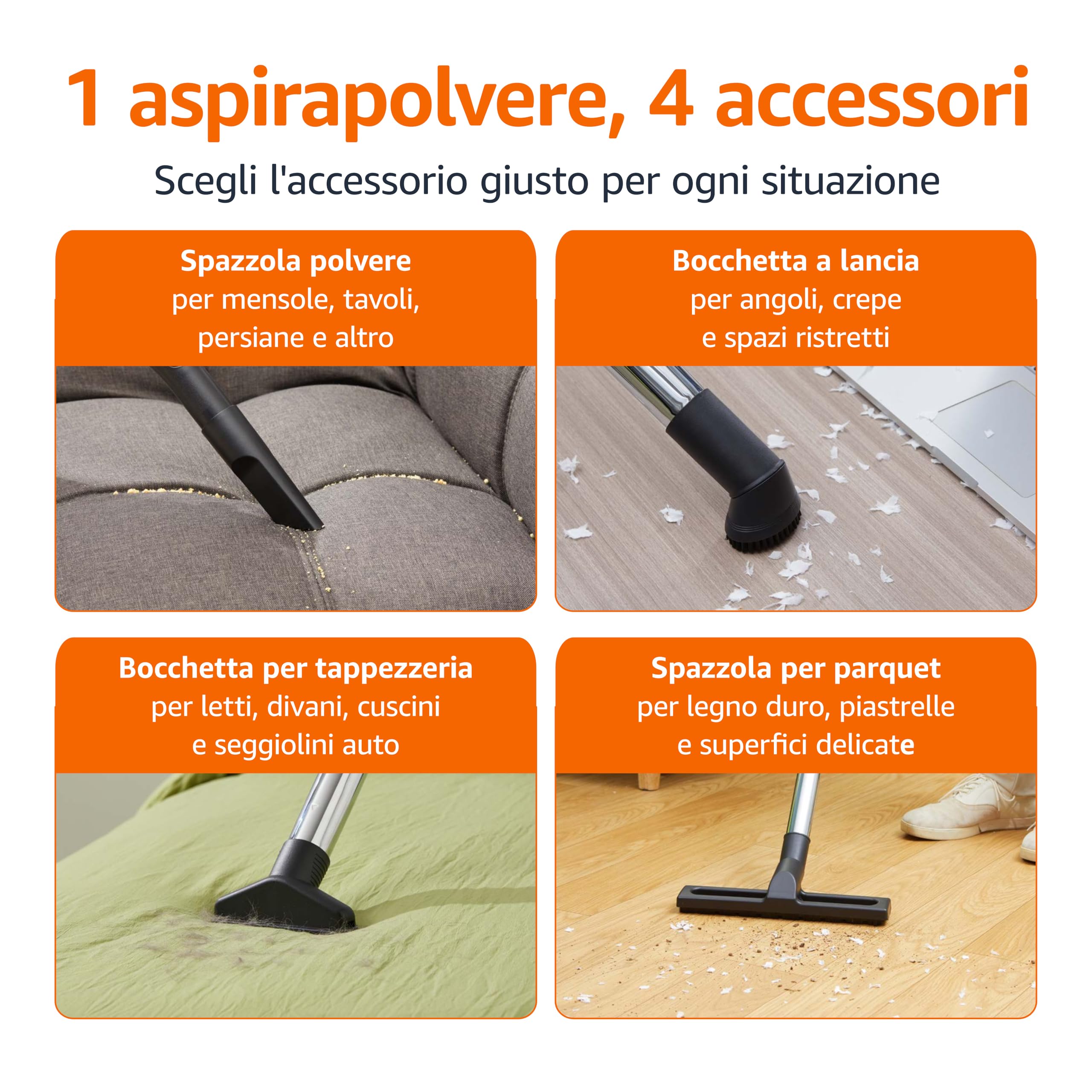 Amazon Basics Aspirapolvere a Traino senza Sacco, 850W, Filtro HEPA, Capacità 1.7L, Compatto e Leggero, con Spazzola Tripla Azione per Tappeti e Pavimenti Duri, Nero e Blu