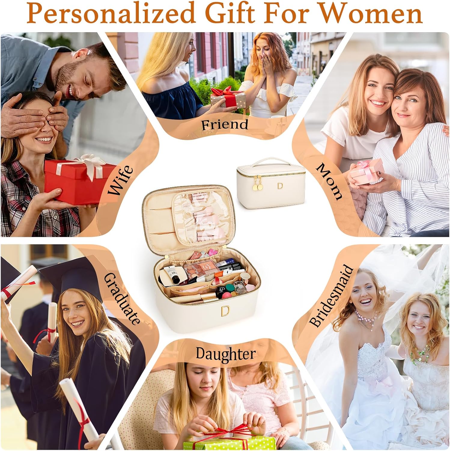 Personalized Makeup Bag Gifts for Women Travel Cosmetic Case image 2