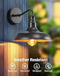 DEWENWILS 2 Pack Outdoor Wall Light Fixture, 120V Gooseneck Barn Light with E26 Sockets, Weatherproof Industrial Wall Lantern Sconce, Porch Light Wall Mount for Frontdoor, Entryway, Garage, ETL Listed