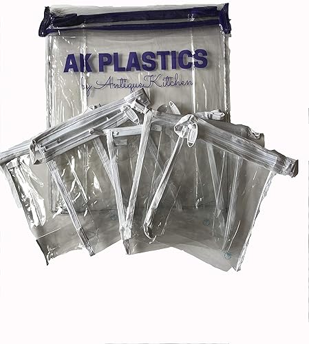 Miniatura 2 de AK Plastics Antique Kitchen - Bolsas de almacenamiento con cremallera de vinilo transparente de 5 x 7 x 1.5 pulgadas, juego de 5