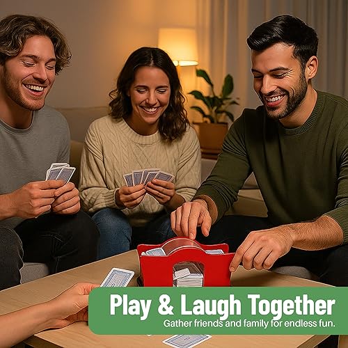 Miniatura 8 de Evelots Juego de cartas Shuffler - Soporte para 2 cartas de cubierta, sistema de manivela fácil, máquina barajadora de cartas, barajadora de cartas