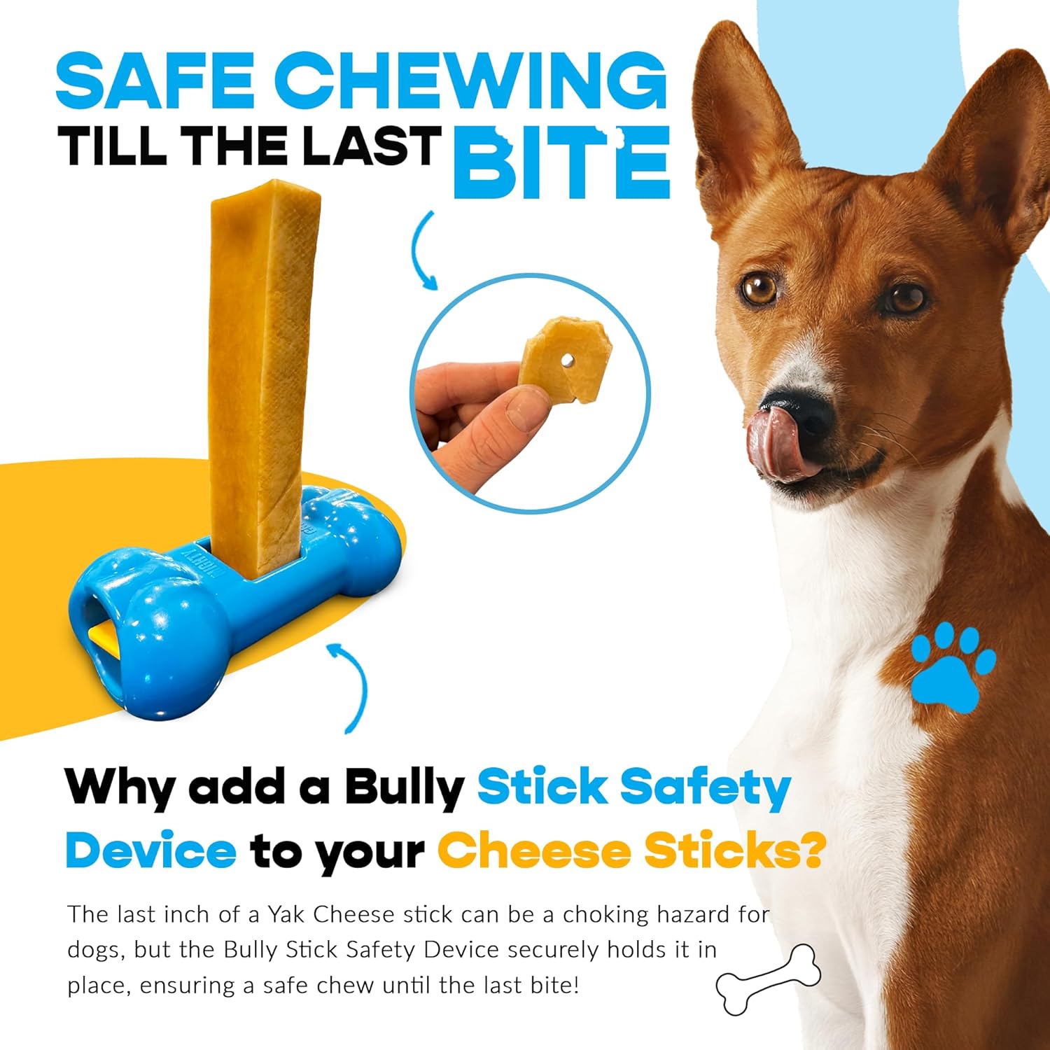 Yak Chew Holder Pack, Medium (4 Pieces) - Includes Yak Cheese Holder for Safe, Secure and Smarter Chewing. Also a Bully Stick Holder Too!