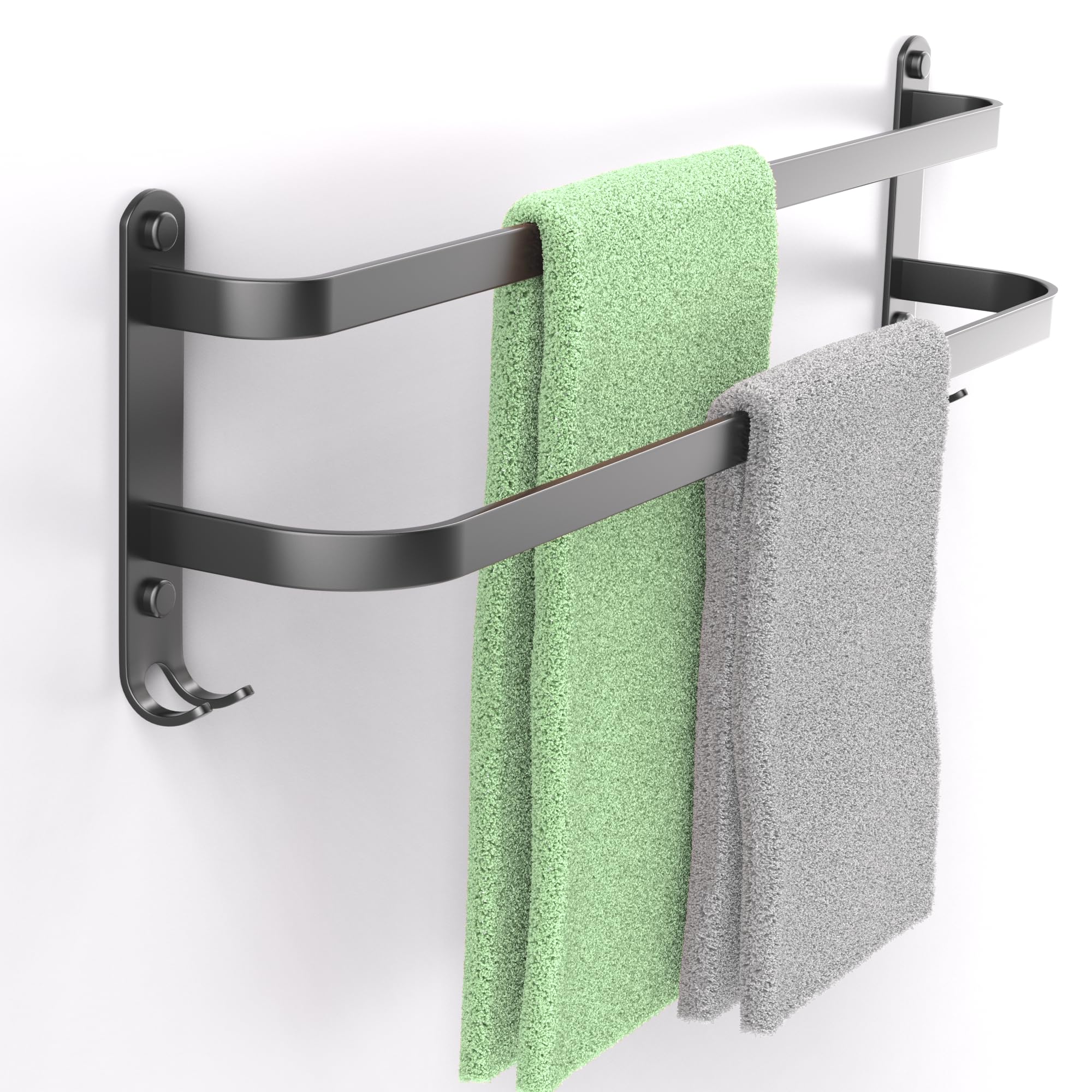 Porte-serviettes mural rectangulaire résistant à la rouille en acier inoxydable