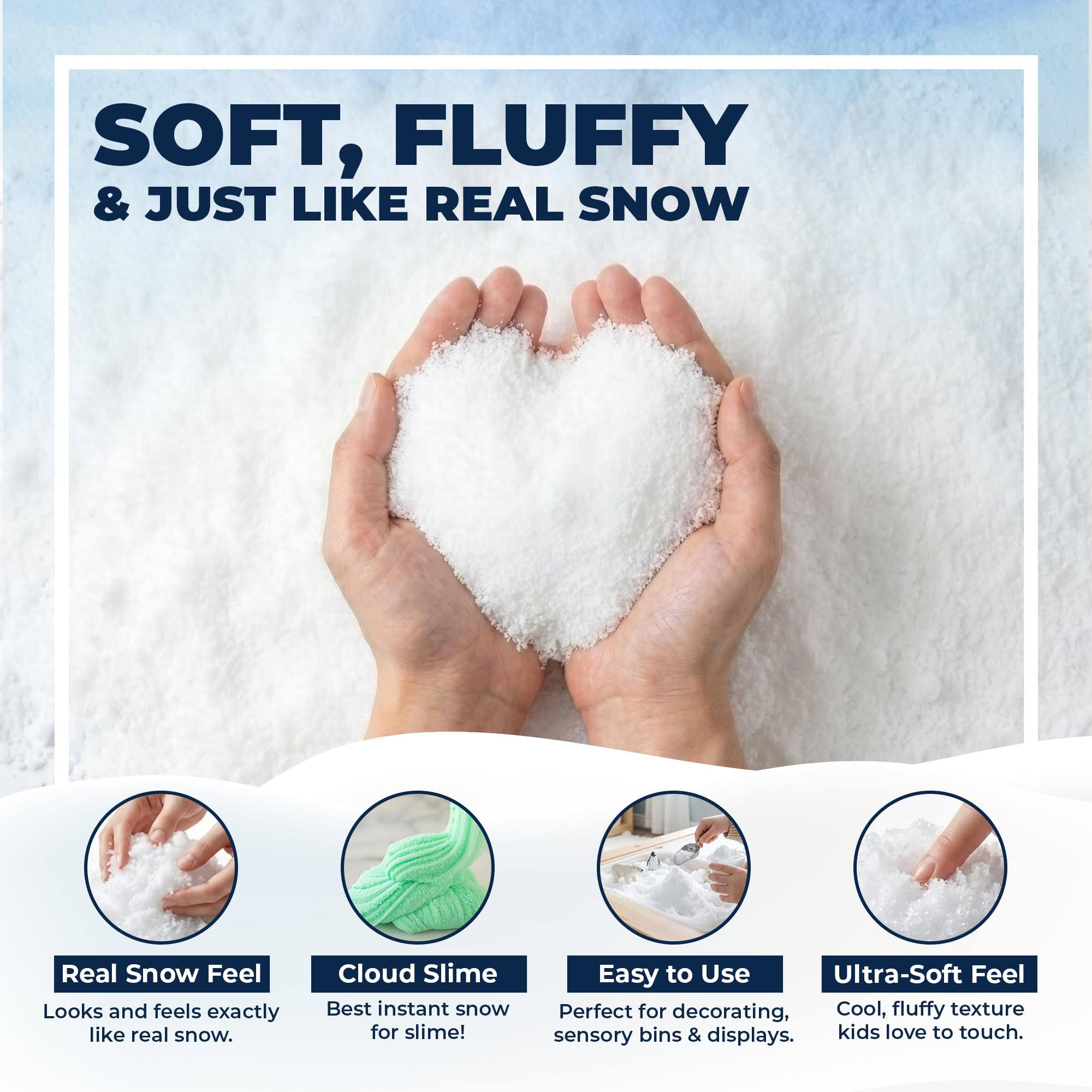 Let it Snow Poudre de neige artificielle instantanée – Fabriquée aux États-Unis, parfaite pour les enfants, les décorations de vacances, les jeux sensoriels – Lot de 25 – Fait de la neige de 80 litres