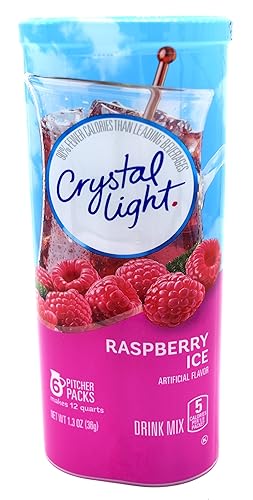 Crystal Light Raspberry Ice, recipiente de 12 cuartos de galón de 1.3 onzas (paquete de 3)