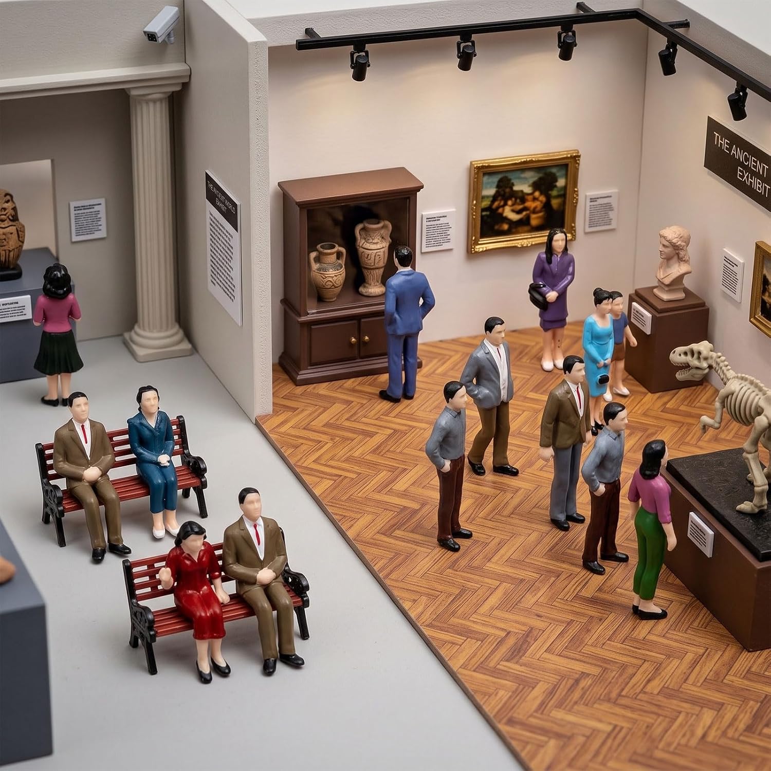 Namalu Mini People Figurines Model with Benches,17 Pcs,1: 25 image 5