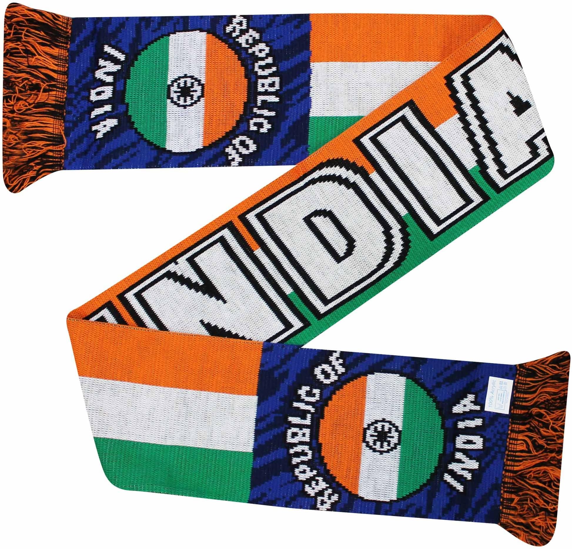 India Flag Cricket & Sports Fans Scarf, India Cricket Fans Scarf, India Flag Scarf, India Winter Wear Scarf
