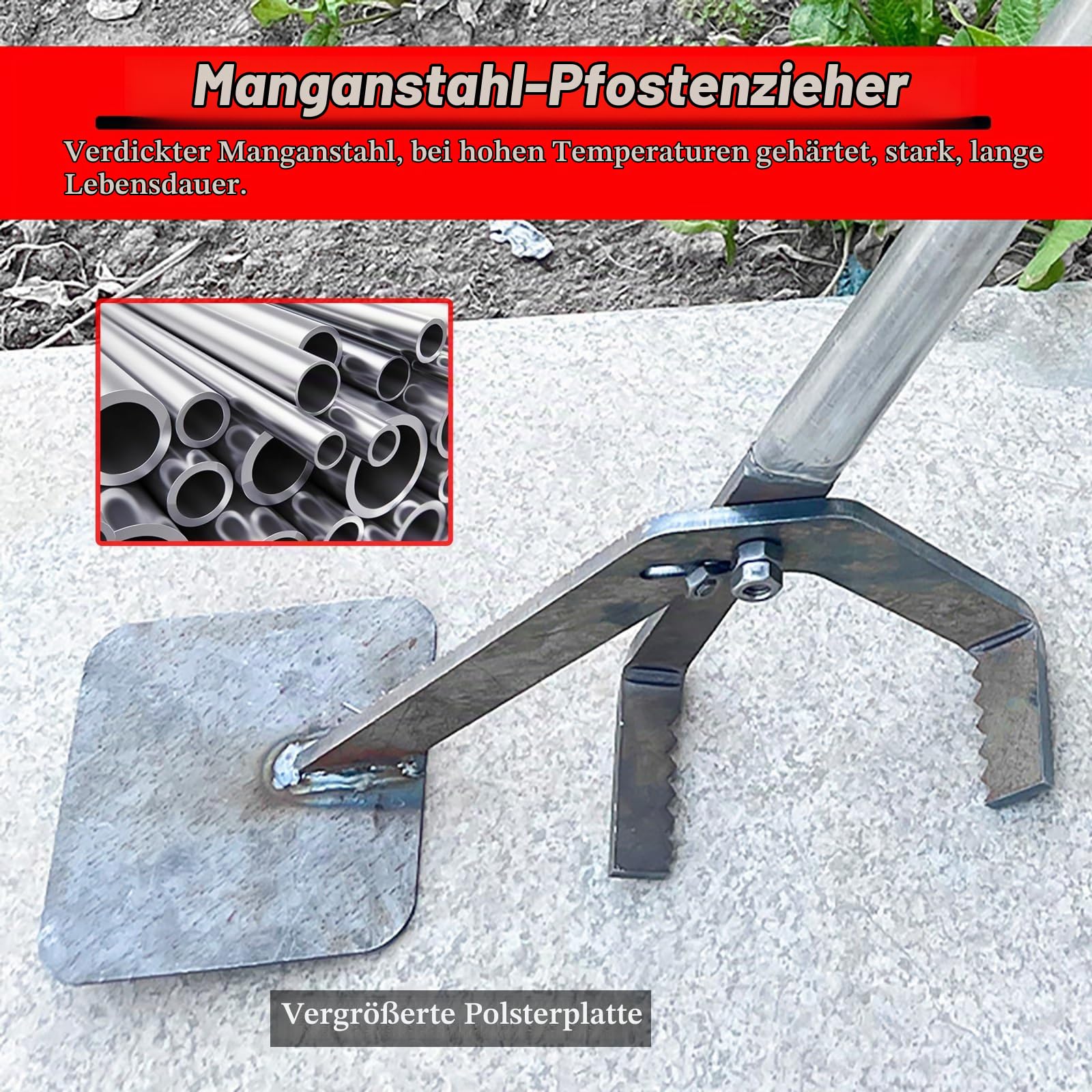 Ściągacz słupków i drzew 132 cm metalowy ke/bambus/cementowy ekstraktor kolumny szybkie i wydajne narzędzie do usuwania do łatwego sznurowania i ogrodnictwa Ta