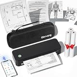 Inkless Portable Printer for Travel&comma; Wireless Thermal Printer Supports 8&period;5 x 11 Inch Thermal Paper&comma; Bluetooth Machine Includes Carry Case and 3 Rolls of Paper Kit&comma; Black
