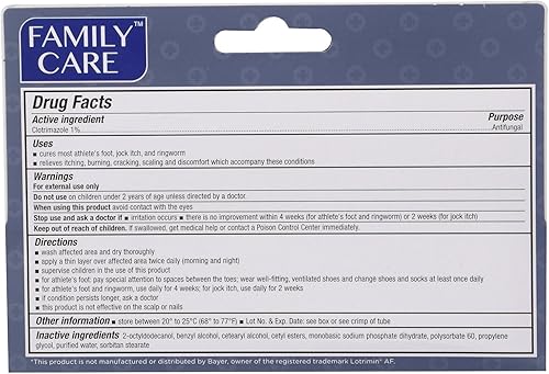 Miniatura 2 de Family Care Clotrimazole Crema antihongos 1 USP en comparación con Lotrimin 1 onza mhtCXm paquete de 5
