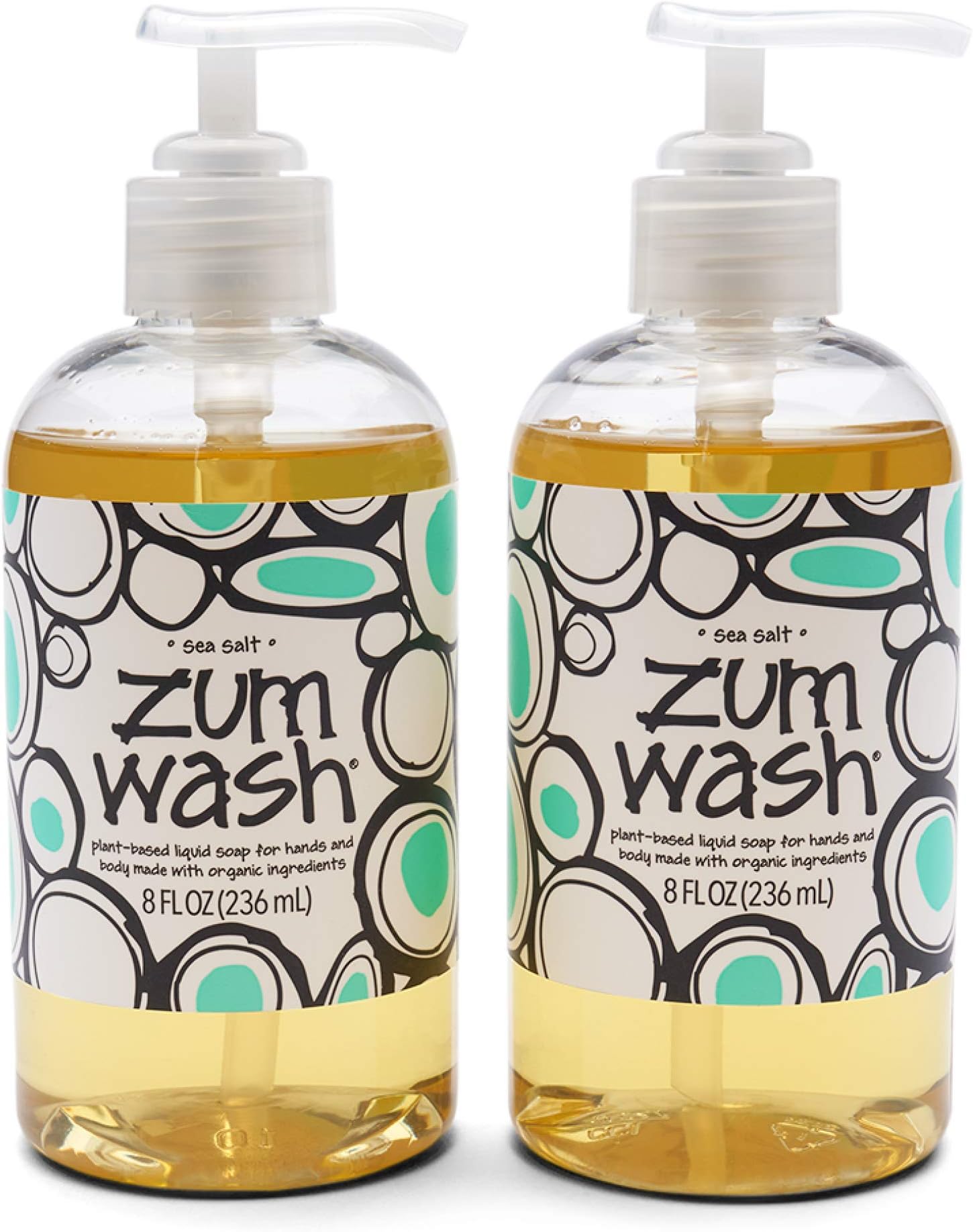 Indigo Wild: Zum Wash Sea Salt, 8 fl oz (2 Pack) - Natural Liquid Soap for Hands and Body