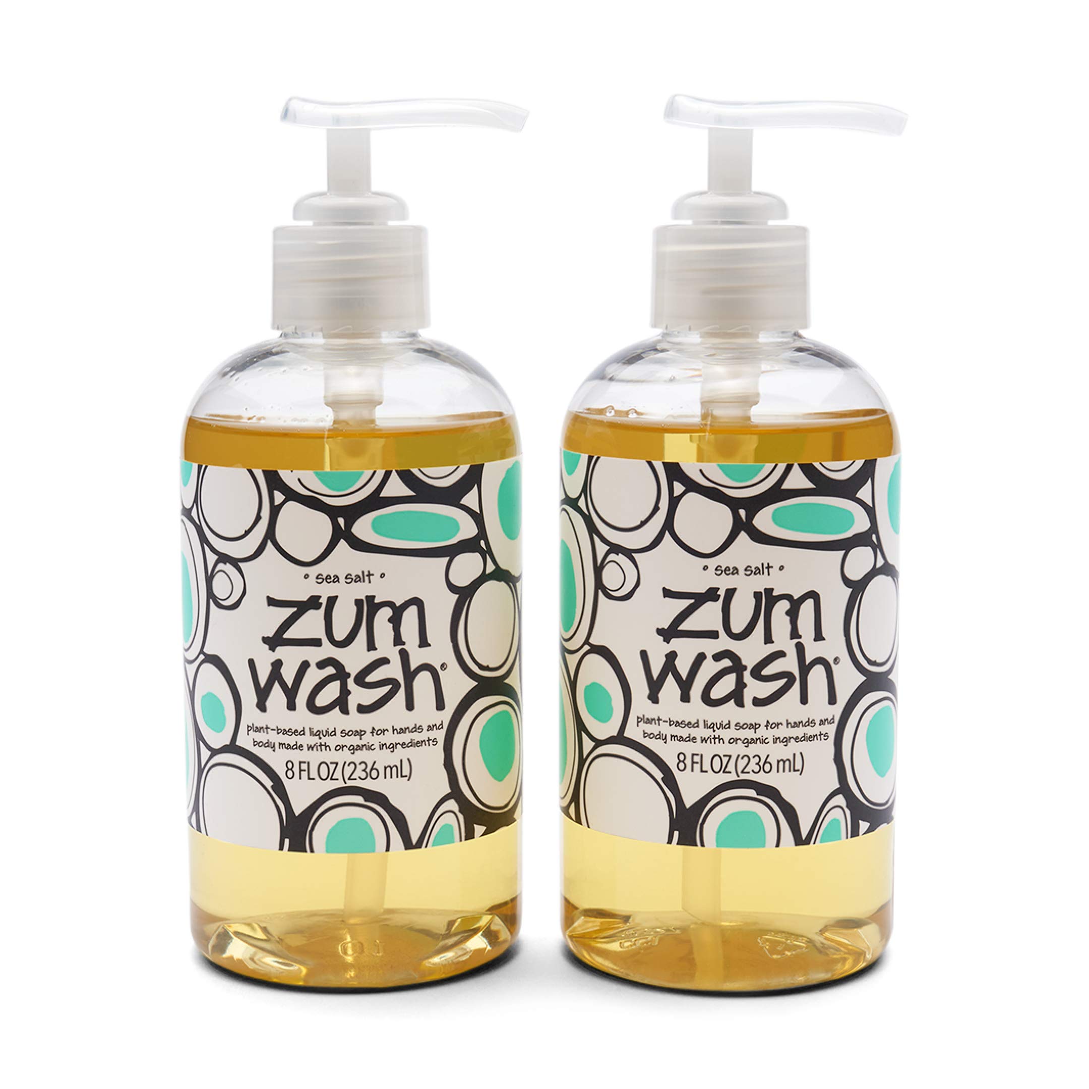 Indigo Wild: Zum Wash Sea Salt, 8 fl oz (2 Pack) - Natural Liquid Soap for Hands and Body