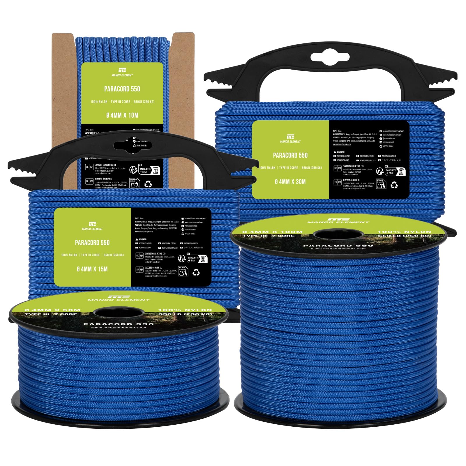 Manco Element 550 Paracord 4mm x 30m Cord Type III 7 Strands Rope