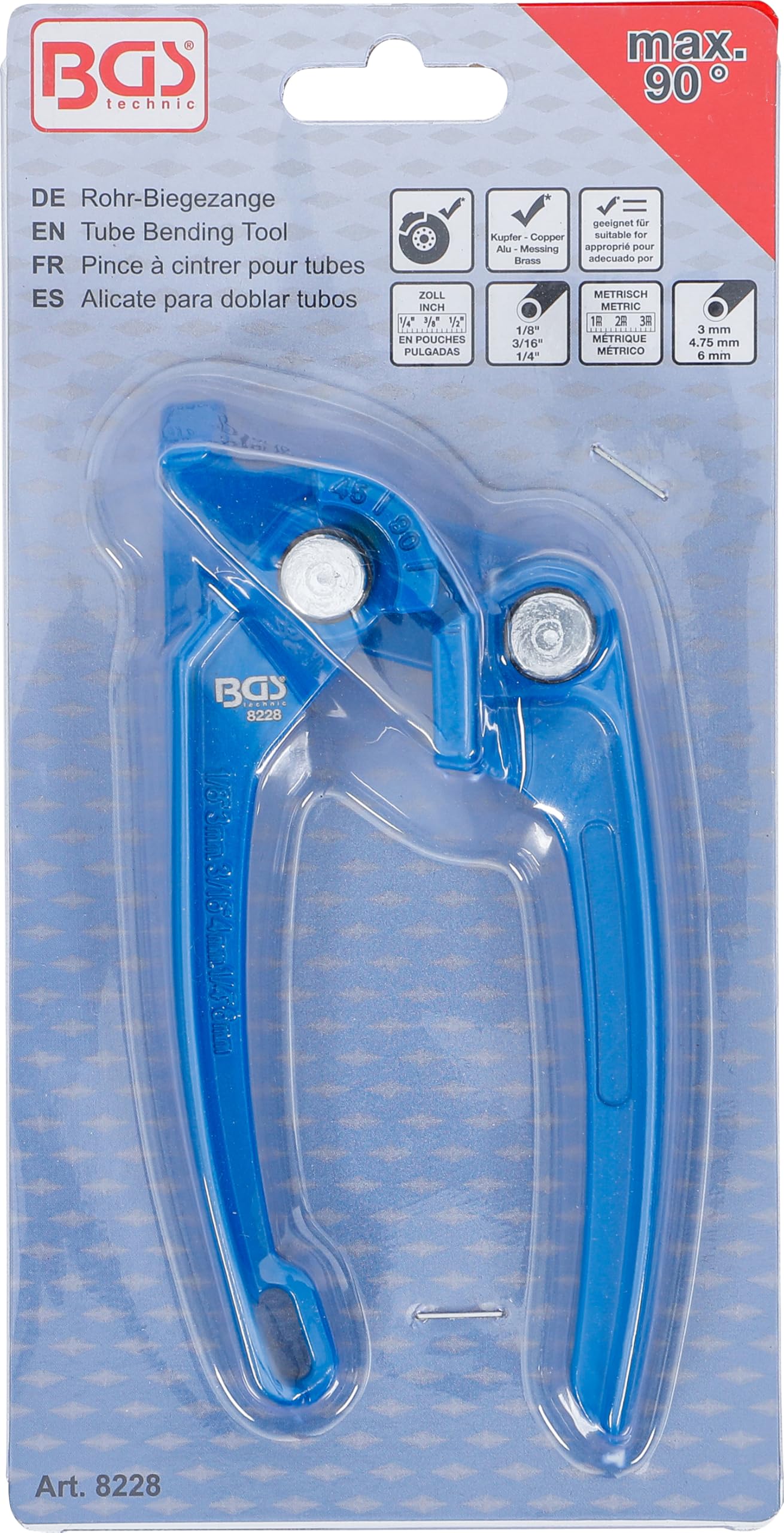 BGS 8228 | Pince à cintrer pour tubes | pour tuyau de 3-4,75-6 mm