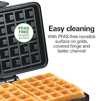 Hamilton Beach ダブルベルギーワッフルメーカー Amazon.com: Hamilton Beach Belgian Mini Waffle Maker with