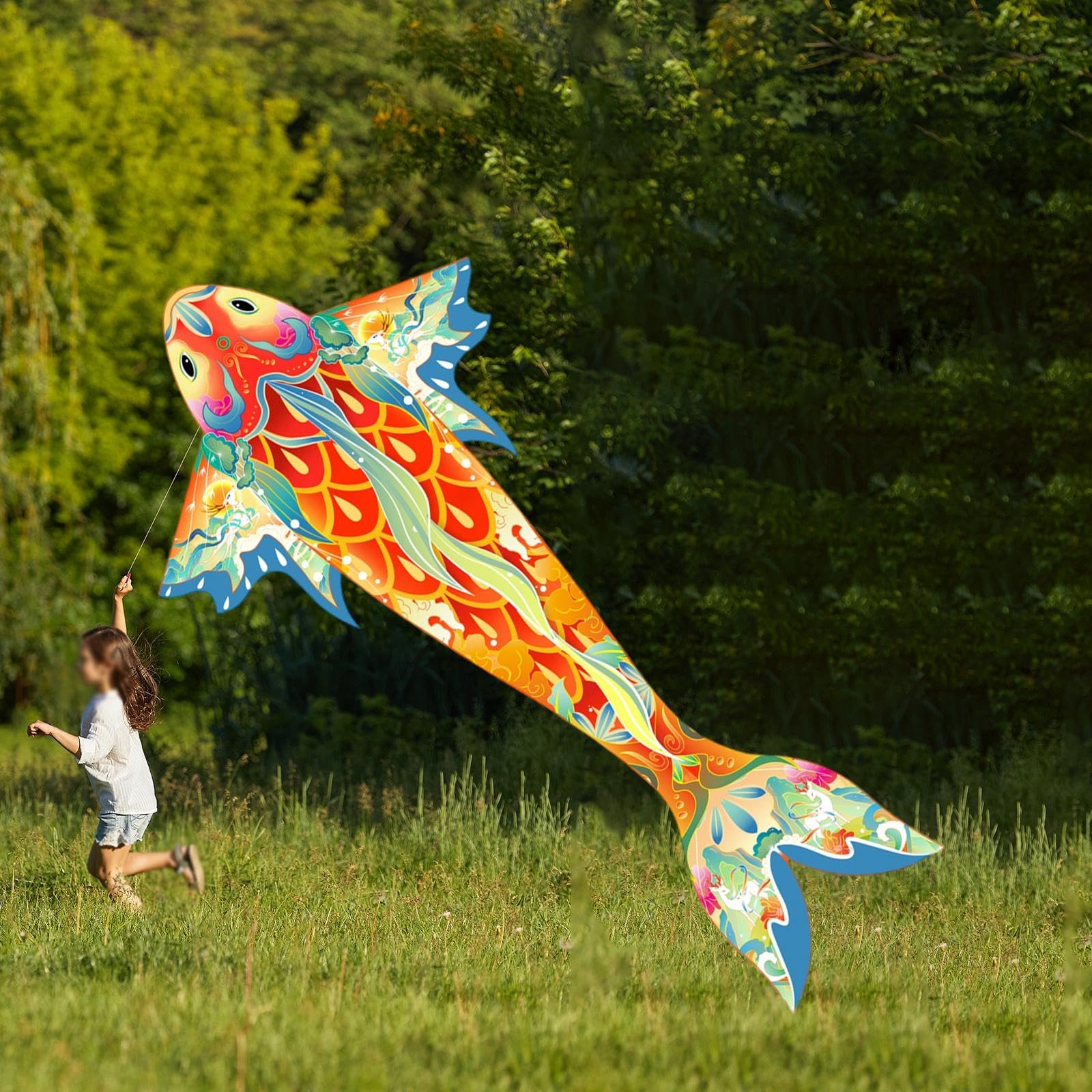 Perfeclan Koi, Portable, créatif pour Les activités familiales en Plein air, Jouet Volant pour Parc, Jardin, Cour, mer, Enfants