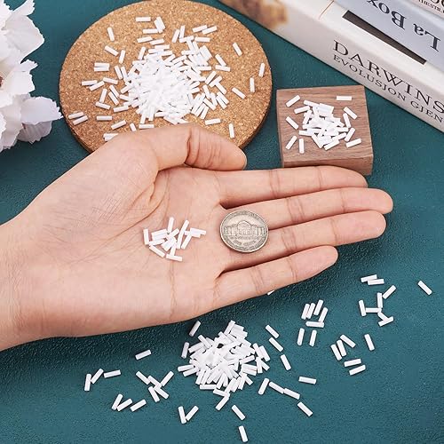 Miniatura 6 de Pandahall - Cuentas de cristal opaco para corneta de vidrio de 0.16 x 0.06 pulgadas, 1250 piezas/1.76 oz (0.236 x 0.071 in), cuentas espaciadoras de