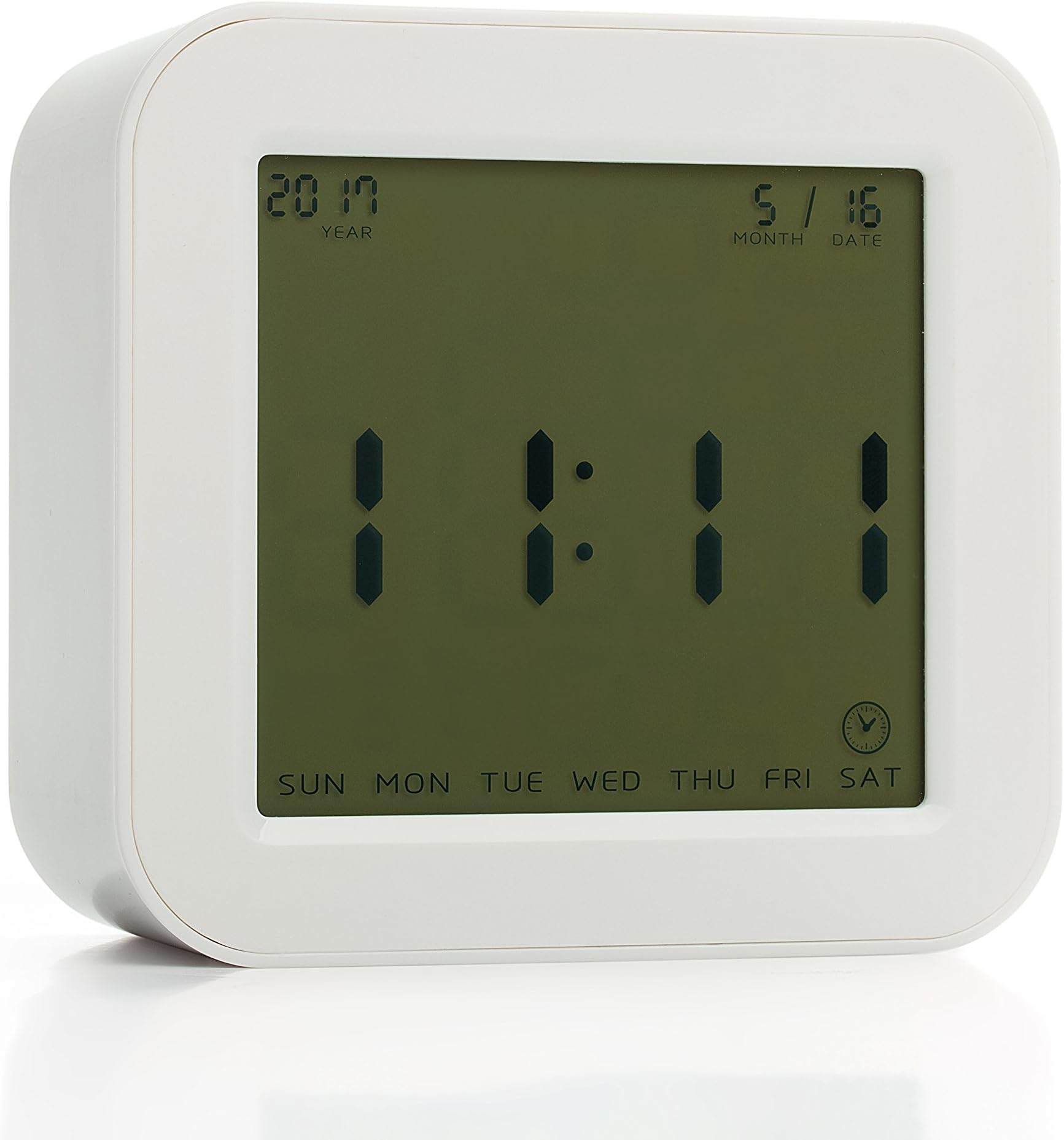 VARANDA Digital Alarm Clock Time/Alarm/Timer /Temperature Display In 4 Angle, Automatic Night Glow Smart Light-activated Sensor, Simple To Set Clocks (white)