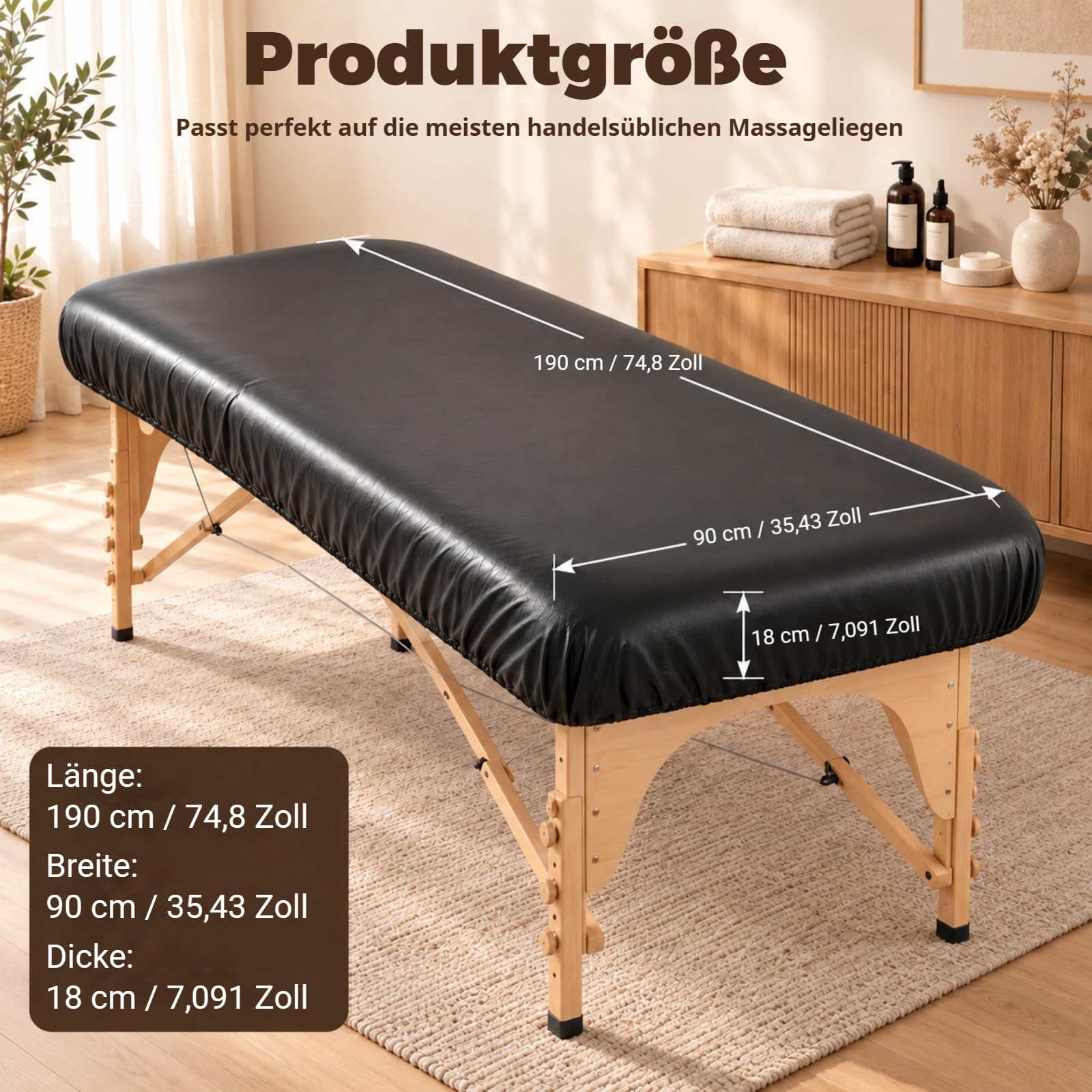 Spannbezug für Massageliege Ölresistenter PU Bezug Wasserdicht Schutzbezug
