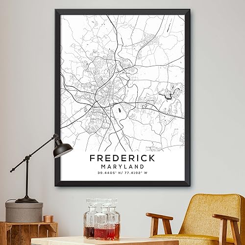 Map of Frederick, Maryland, Light 2 (16x20)