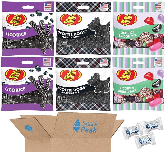 Jelly Belly Black Licorice Snack Peak Variety Gift Box (6