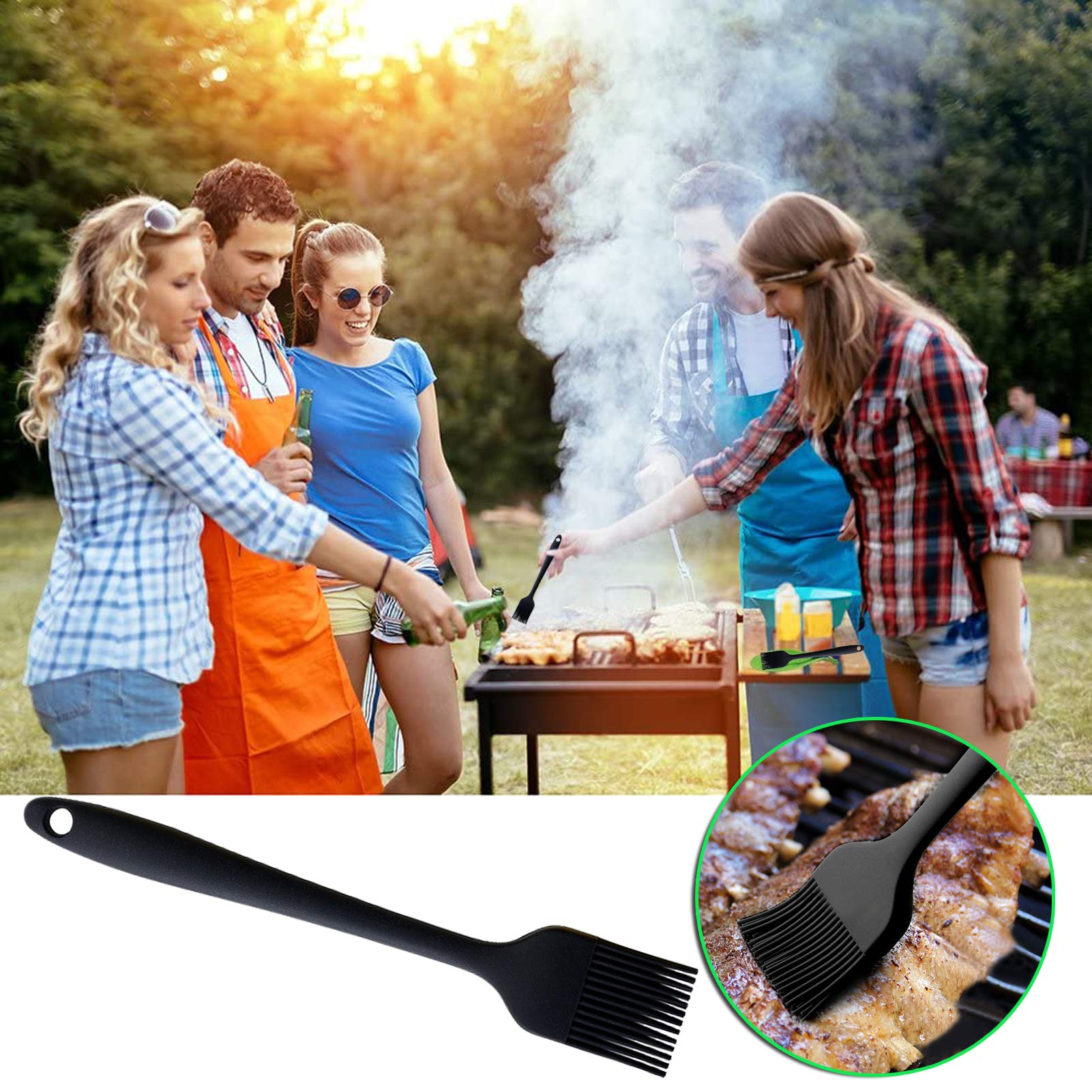 Siringa per Alimentare,Turkey Baster,Iniettore di Carne Siringhe,304 Acciaio Inox Pipetta per Salsa，Pompa per Condimenti, Inclusa Pennello in Silicone,Pulizia Pennello