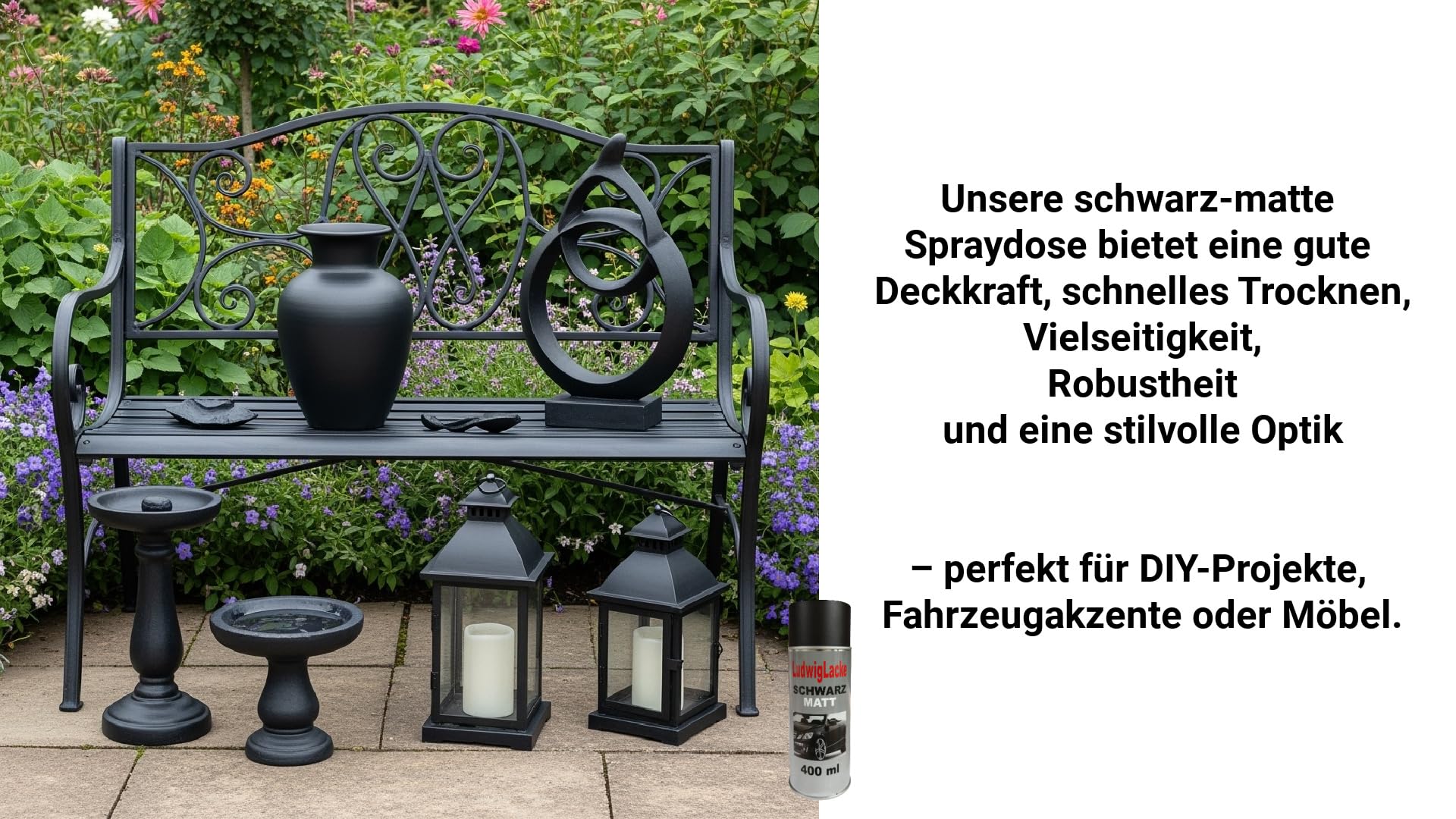 Standardspray 12 Lackspray Schwarz matt 400 ml je Spraydose