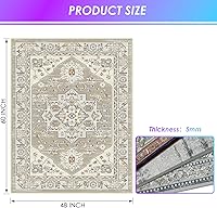 Vista 2 de Kuyal Tapete para silla de oficina para suelo de madera dura, 48 x 60 pulgadas, tapete para silla de juegos de computadora, tapete de pelo bajo